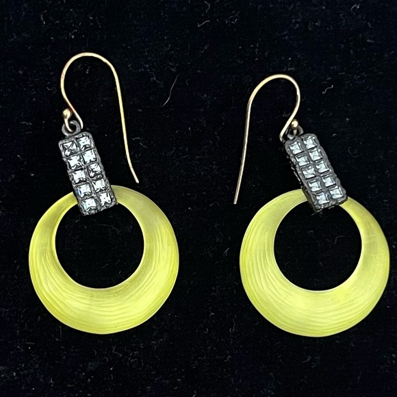 Alexis Bittar Renee Resin and Rhinestone Hoop Earrings - Picture 2 of 4